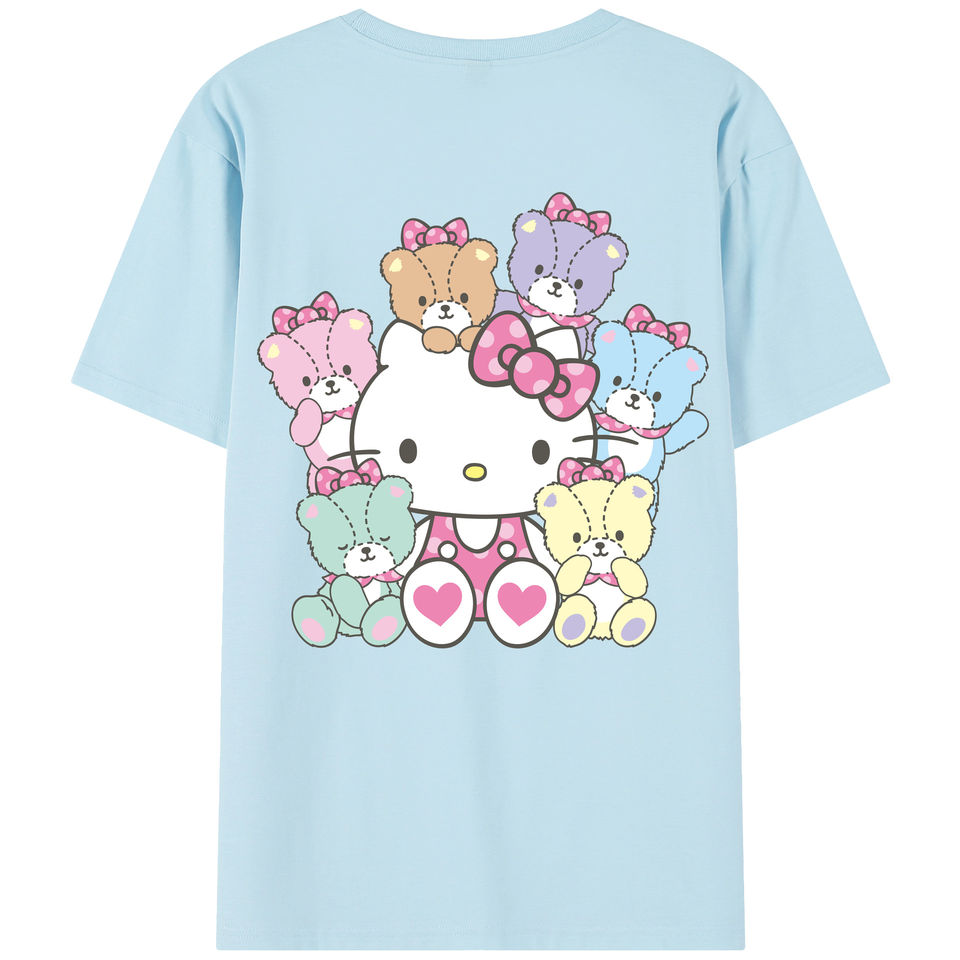 （画像用） Hello Kitty ハローキティ 綿100％半袖Tシャツ（背面プリント）